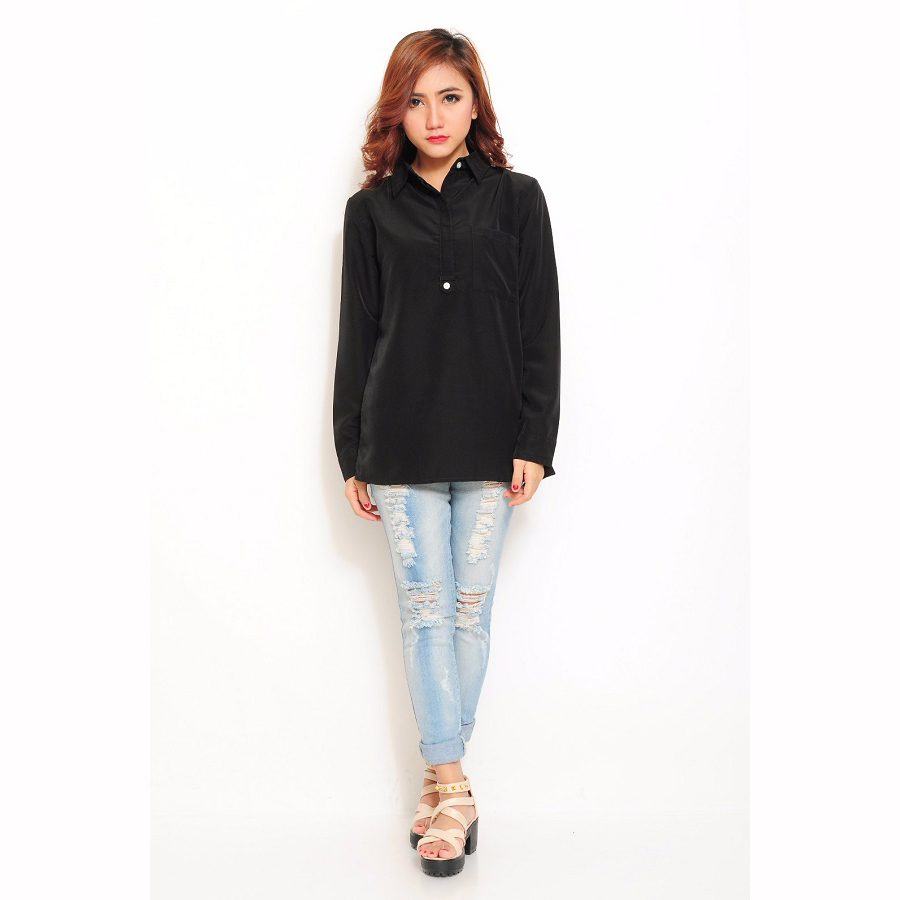 Jfashion Twisty Ecru shirt with Pocket