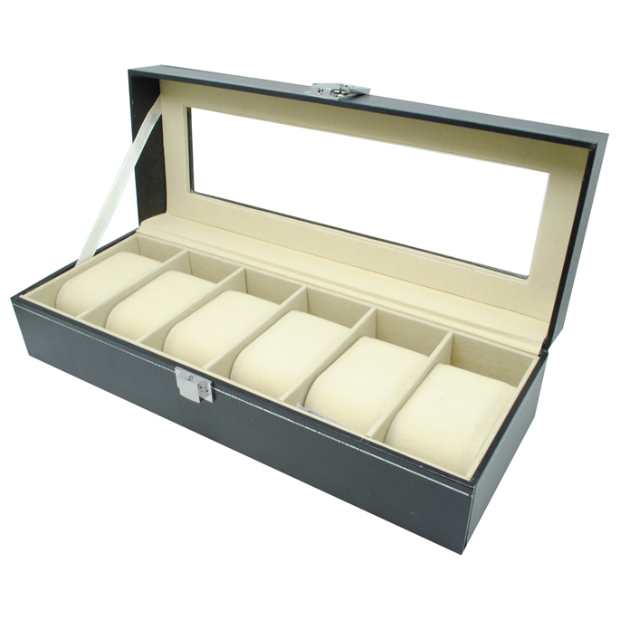 Kotak Penyimpanan Jam Tangan Storage Organizer Watch Box 6 Slot - LS-006