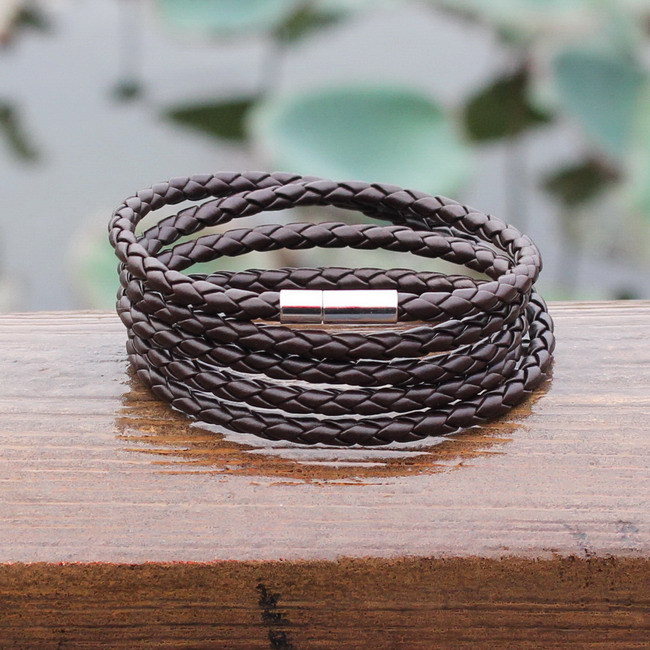 Gelang Tangan Braided bahan Kulit 5 Lapis - LZ045