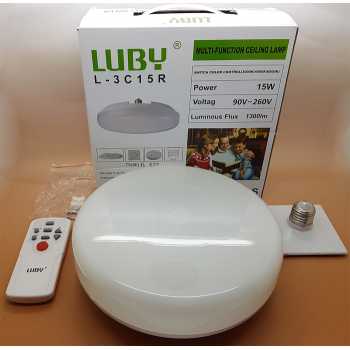 Lampu Plafond / Ceiling Lamp LED 3 Warna 15 watt + Remote LUBY L-3C15R