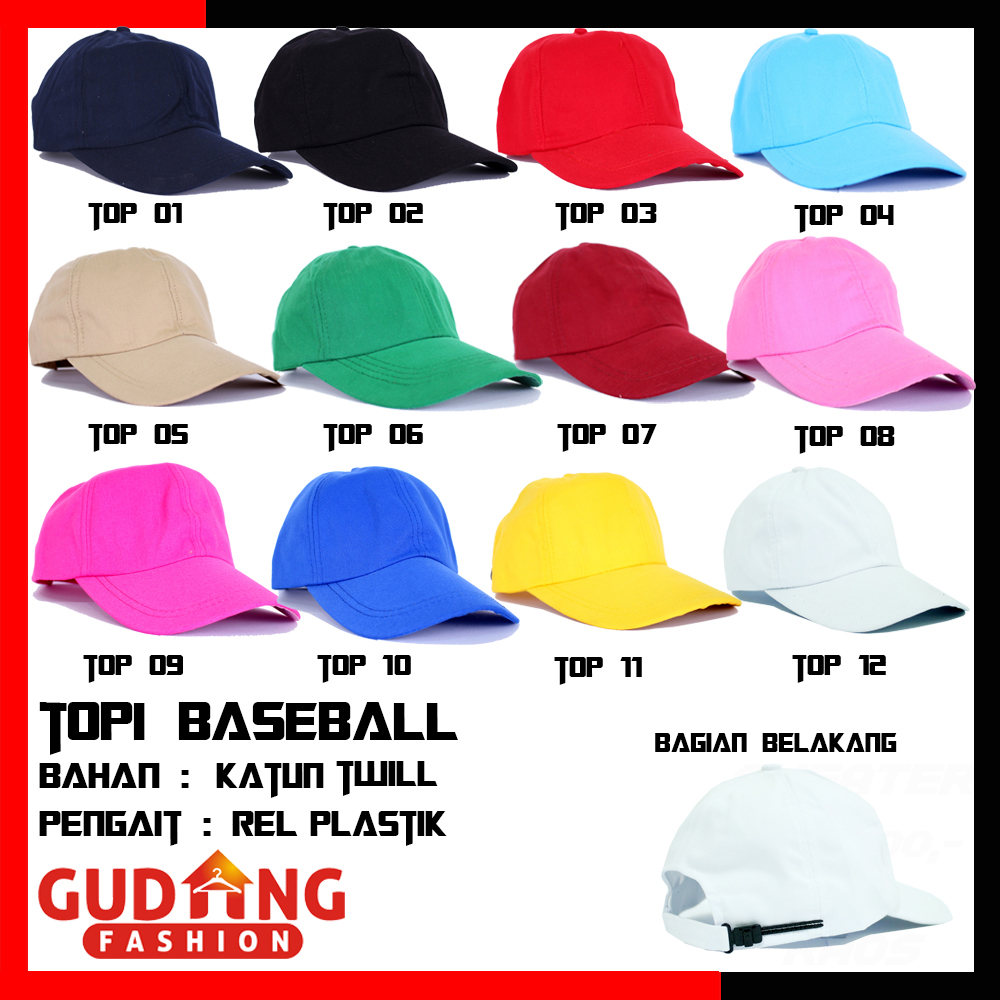 Topi Baseball Polos Murah Keren (TOP)