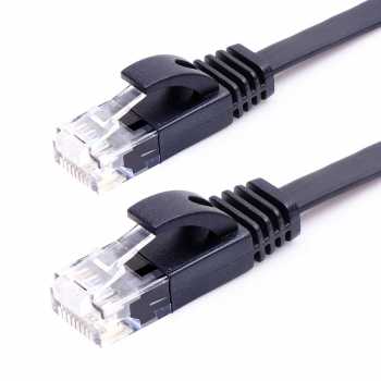 Mediatech Kabel Lan Flat 10M / 10 Meter Cat 6e ( 66925-hitam )