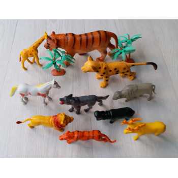 MAINAN WILD ANIMAL JUNGLE SET HEWAN LIAR MACAN ISI 10 PCS NO.A586