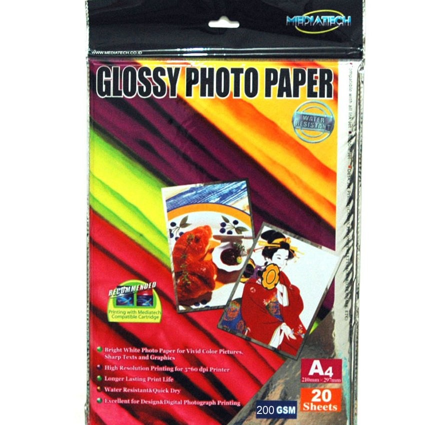 Mediatech Glossy Photo Paper A4 200 gsm - 20 sheet