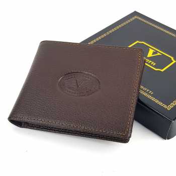 Dompet Tidur Lipat Pendek Kulit Asli Murah - VANROTTI 8-SS BROWN
