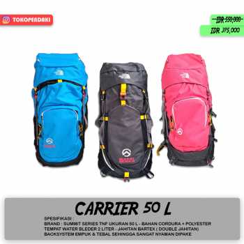 PROMO Carrier TNF Summit Series Tas Gunung Pendaki 50 Liter Keril