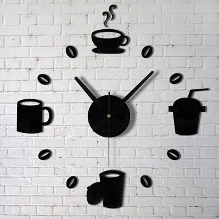 TaffHOME Jam Dinding DIY Giant Wall Clock Model Kopi Cafe - DIY-07