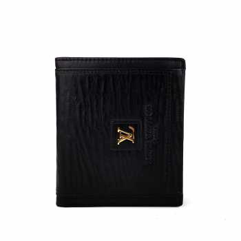 Dompet Berdiri Lipat Buku Kulit Asli Murah - LVT 6108-716 BLACK