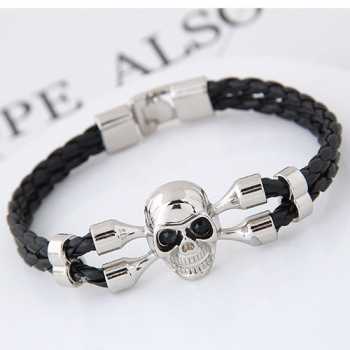 LRC Gelang Fashion Color Skull Decorated Double Layer Design Simple