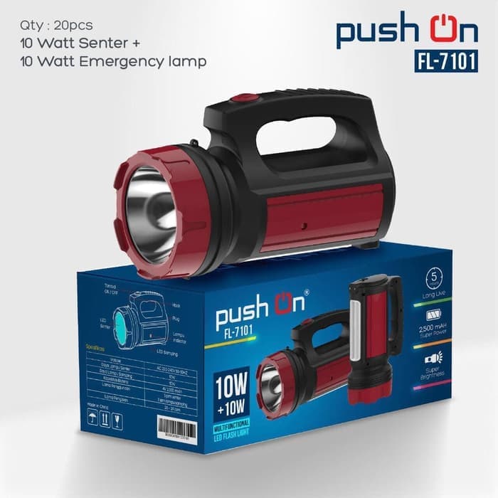 Senter + lampu emergency Merk Push On