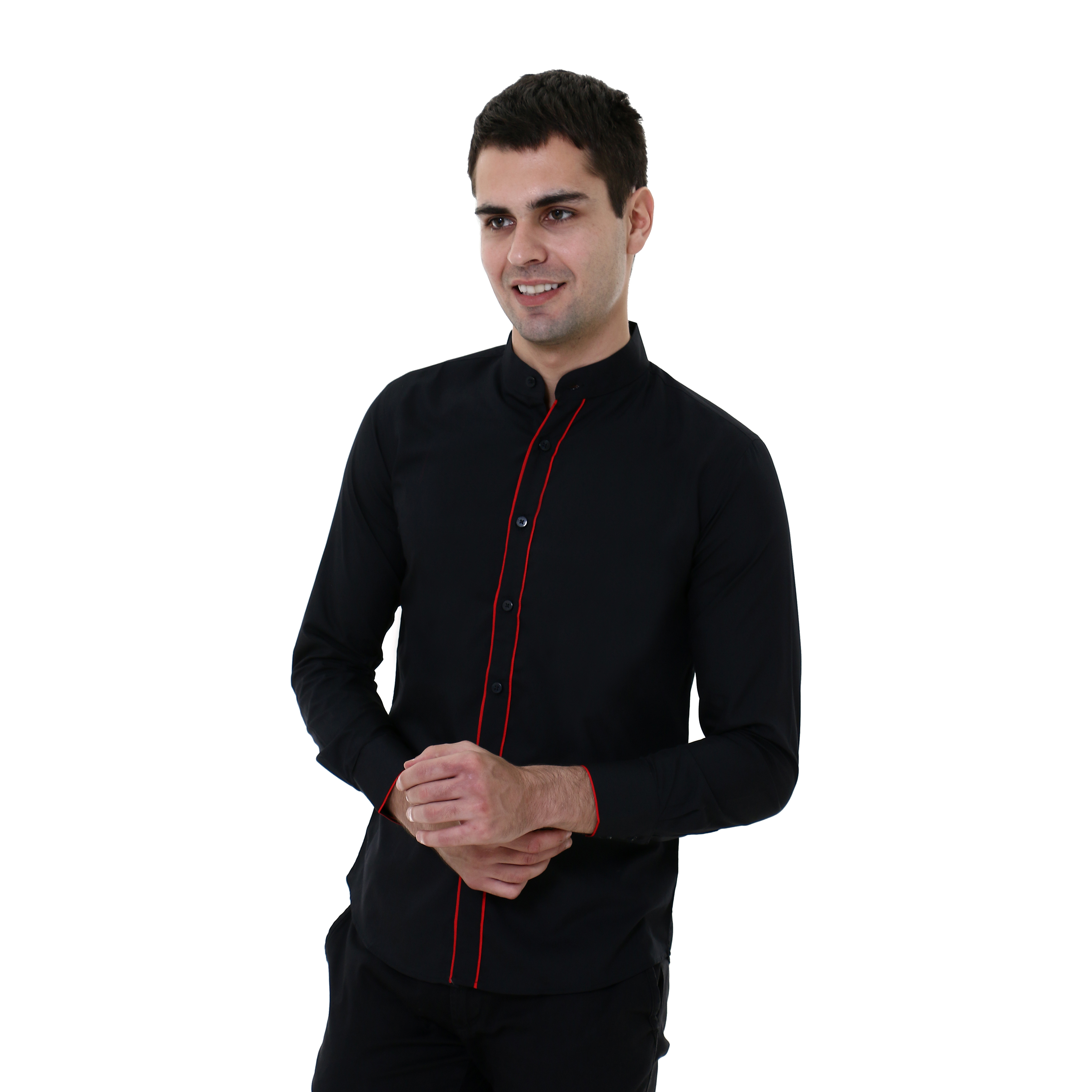 Vanmarvell Kemeja Krah Shanghai Slimfit Lengan Panjnag - D19