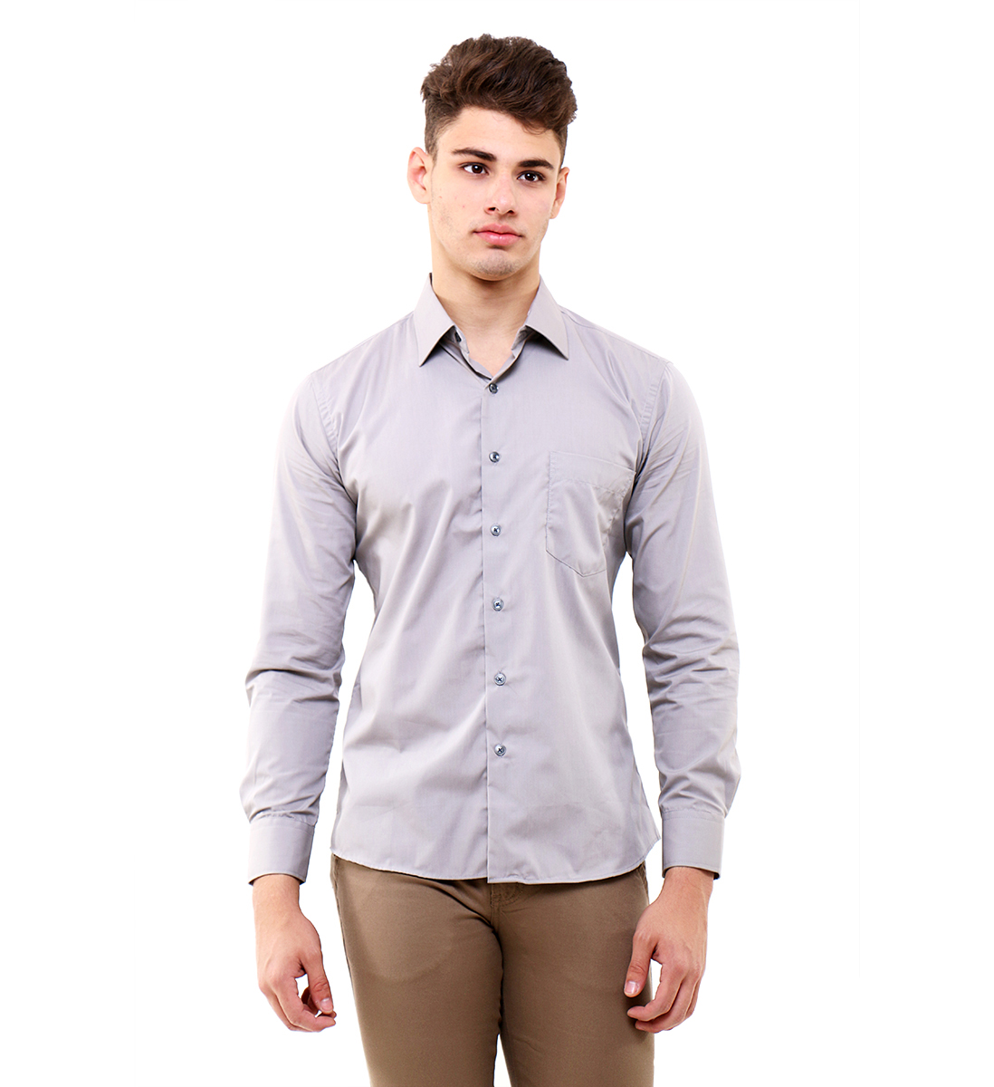 Vanmarvell Kemeja Polos Slimfit Lengan Panjang - Abumuda