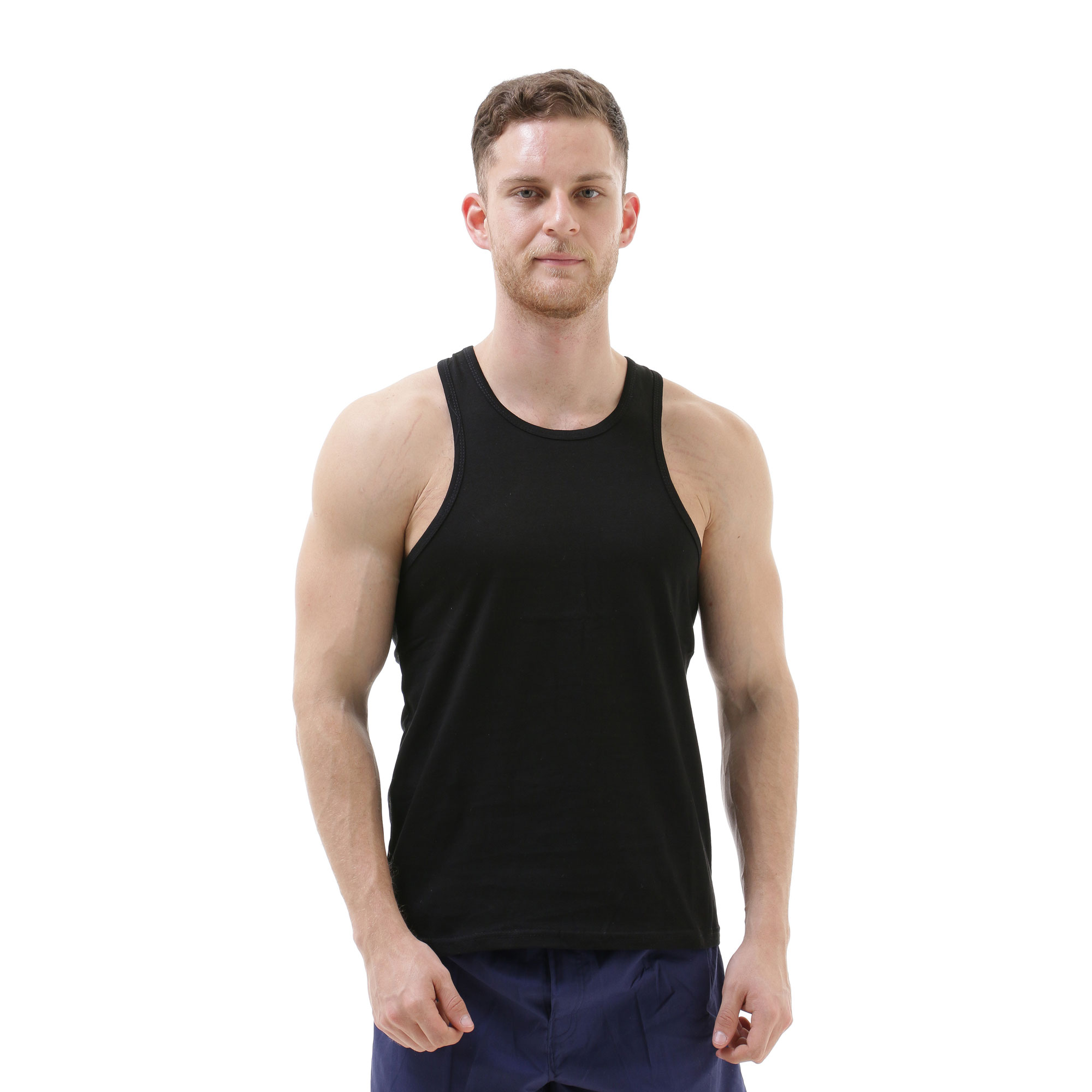 Vanmarvell Singlet Fitnes Katun Polos-Model X