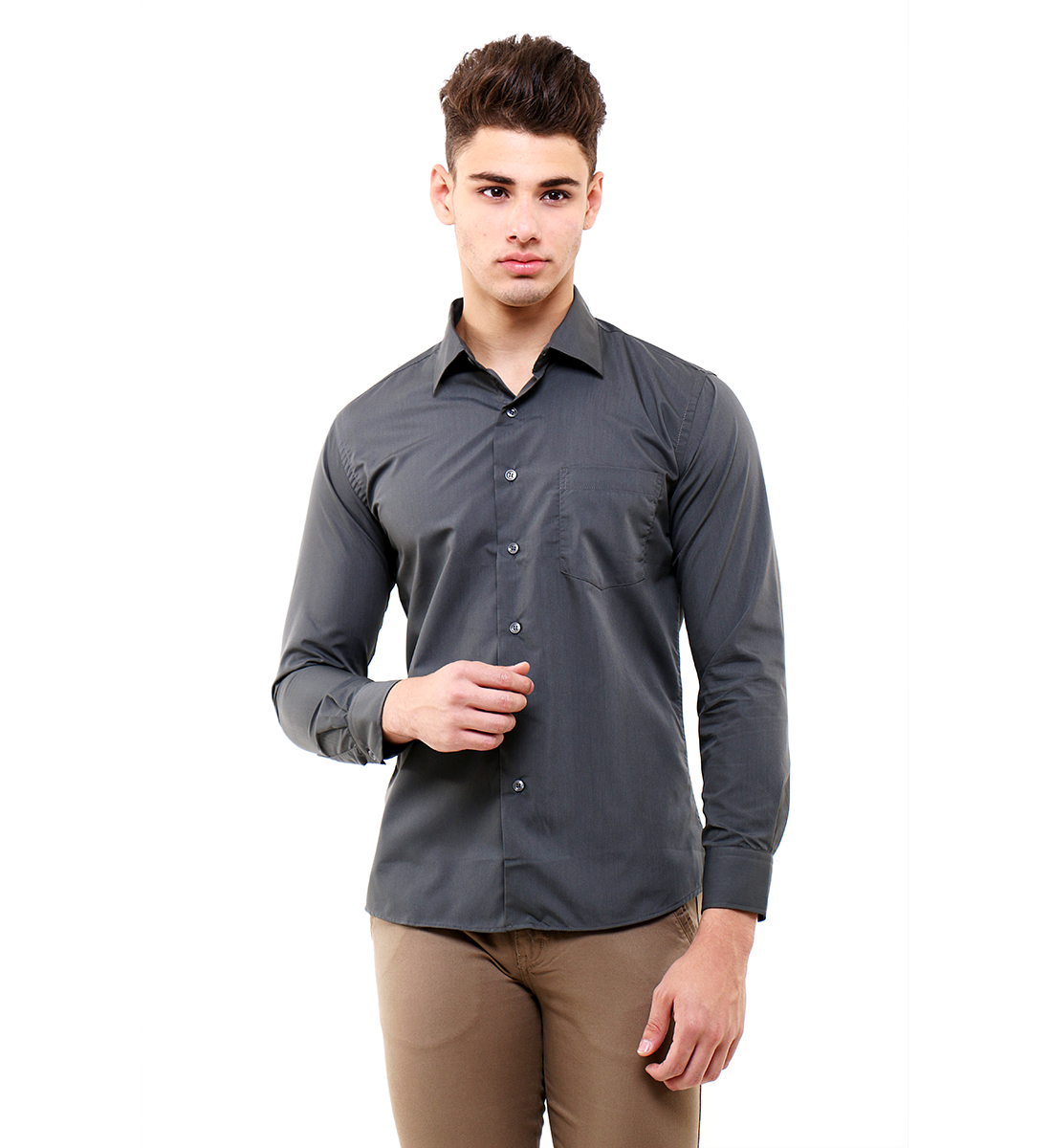 Vanmarvell Kemeja Polos Slimfit Lengan Panjang - Abutua