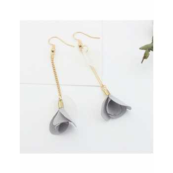 LRC Anting Gantung Elegant Flower Pendant Decorated Tassel Design