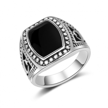 LRC Cincin Pria Tauhid Muslim Bulan Bintang Bahan Alloy