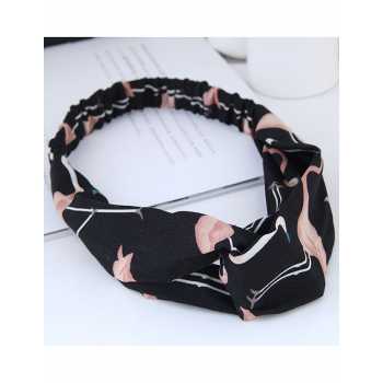 LRC Bando Sweet Flamingo Pattern Decorated Wide Hair Band