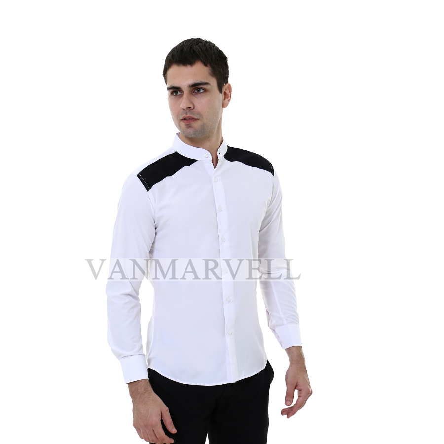 Vanmarvell Kemeja Muslim Kerah Koko Lengan Panjang - D-028