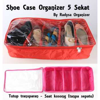 SCO5 - Shoe Case Organizer 5 Sekat - Tempat Sepatu 5 Pasang