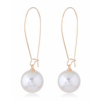 LRC Anting Gantung Fashion White Pure Color Decorated Earrings