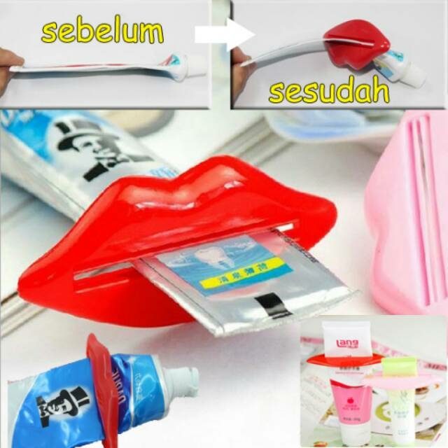 Jepitan Odol Bentuk Bibir / Alat Penjepit Odol / Dispenser Odol - X106
