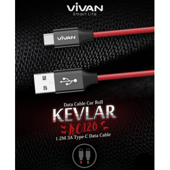 Vivan 1.2M Kevlar Type-C Data Cable 3A (Original)