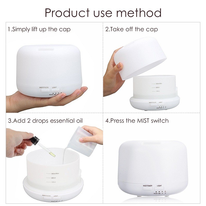Taffware HUMI Air Humidifier Mini Ultrasonic Aroma Diffuser LED 300ml - A770