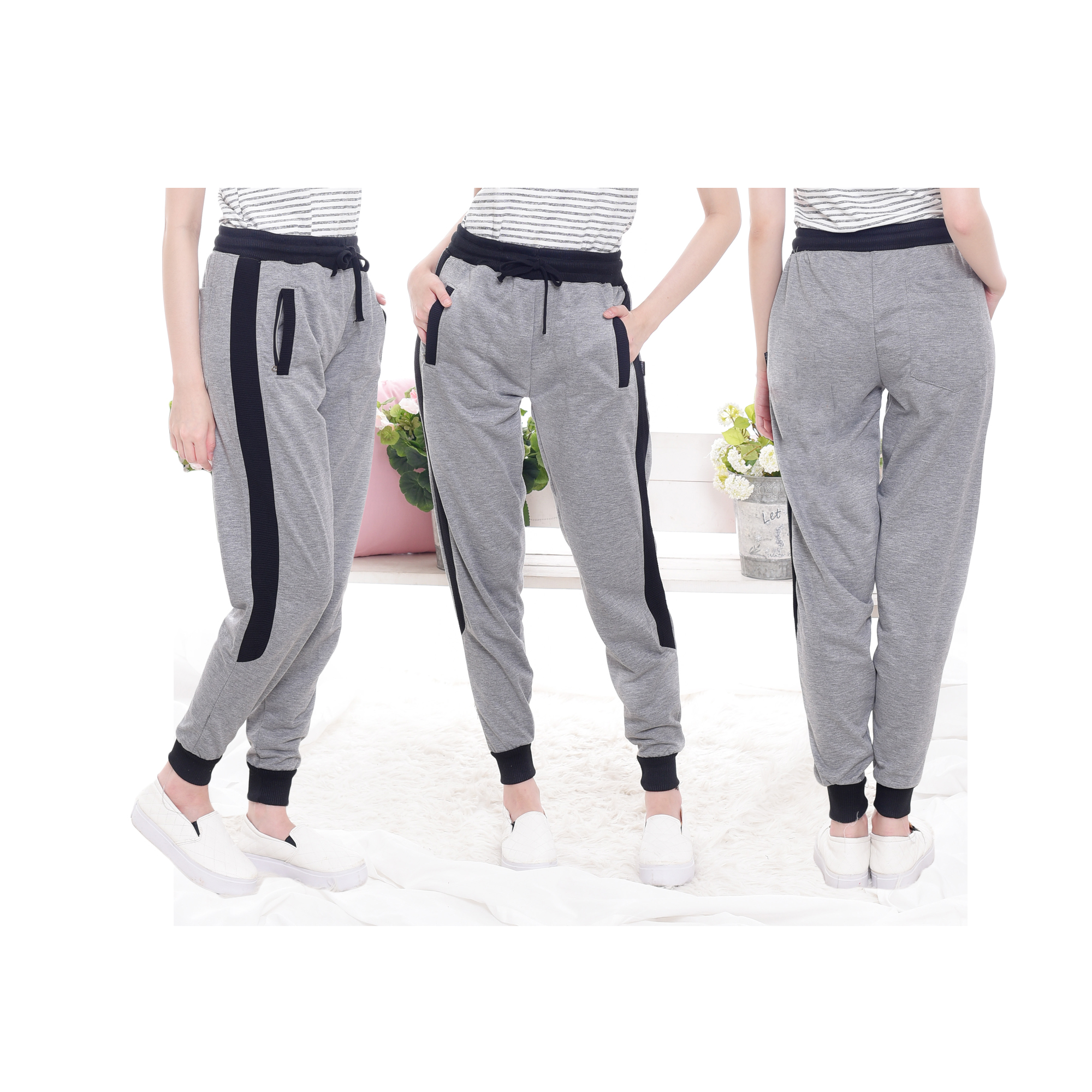 Jfashion Celana Jogger Training Wanita Variasi List - Kurtie