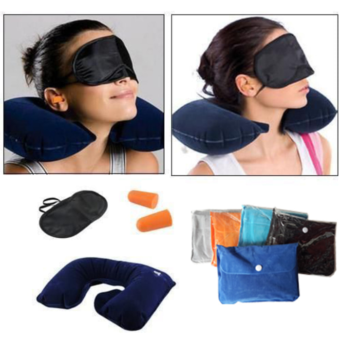 Travel Pillow Set - Bantal Travel Tiup 3in1