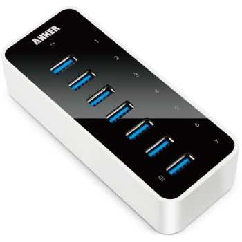 Anker USB 3.0 Hub 7 USB 3.0 Ports Vertical Black for Europe - 68ANHUB