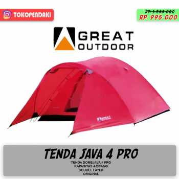 Tenda 4 Orang 2 Double Layer Waterproof Tent Camping Nyaman Legah