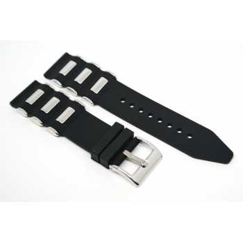 Tali Jam Tangan Black Rubber Military Diver Strap 20mm 22mm 24mm