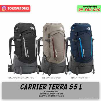 TNF Carrier Terra 55 Liter Tas Gunung Backpack Keril Kuat Garansi 1 th