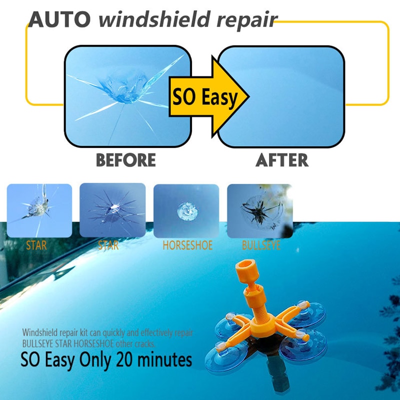 Sikeo DIY Alat Reparasi Kaca Mobil Retak Windshield Repair Kit - WRK15