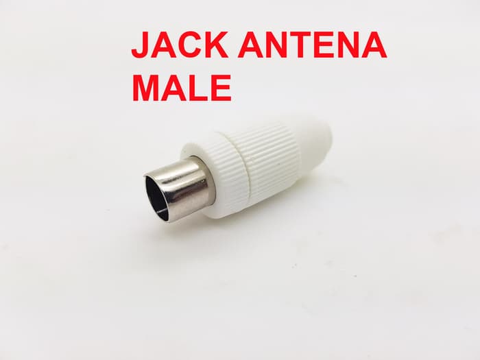 Jack Antena male PVC model bulat PUTIH