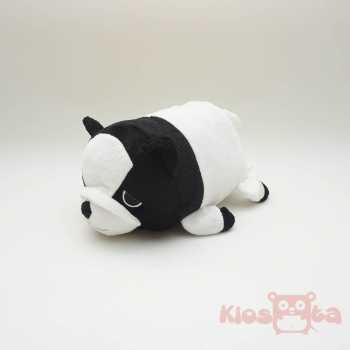 boneka anjing boston terrier dog tiarap lying hitam