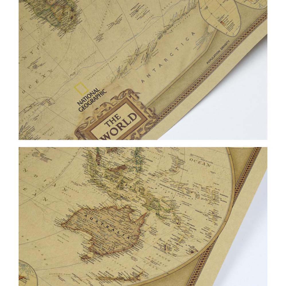 Poster Peta Dunia Large Vintage World Map 103x69cm - N401