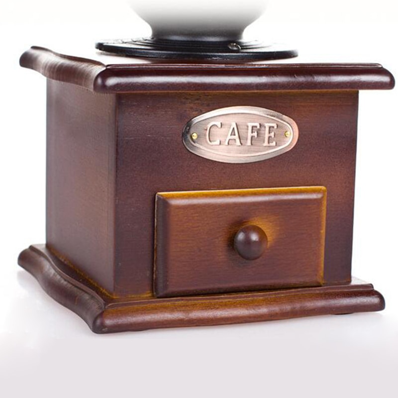 ALOCS Alat Penggiling Kopi Manual Coffee Grinder Wood Adjustable 30g - CW85532