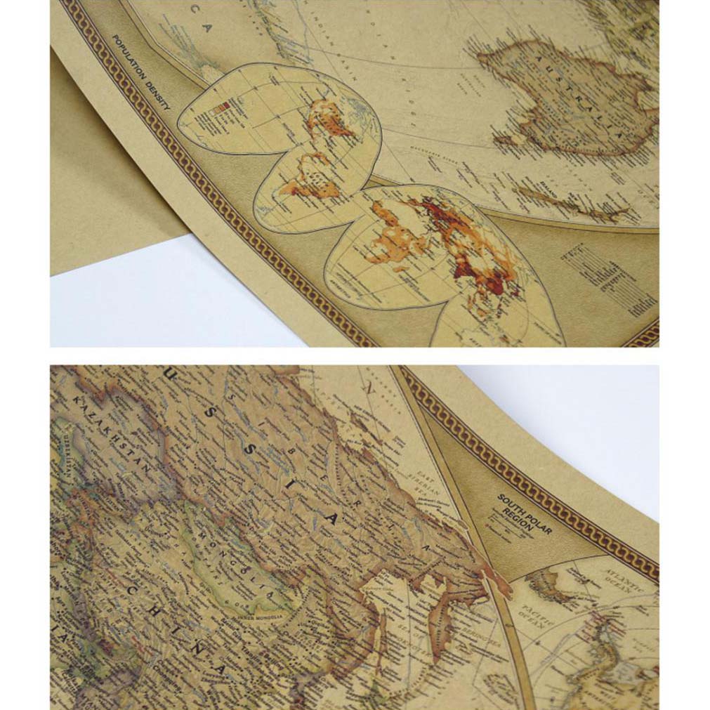 Poster Peta Dunia Large Vintage World Map 103x69cm - N401