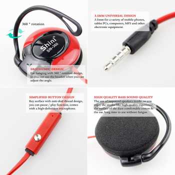 Jual Shini Earhook Clip-on Headphone 