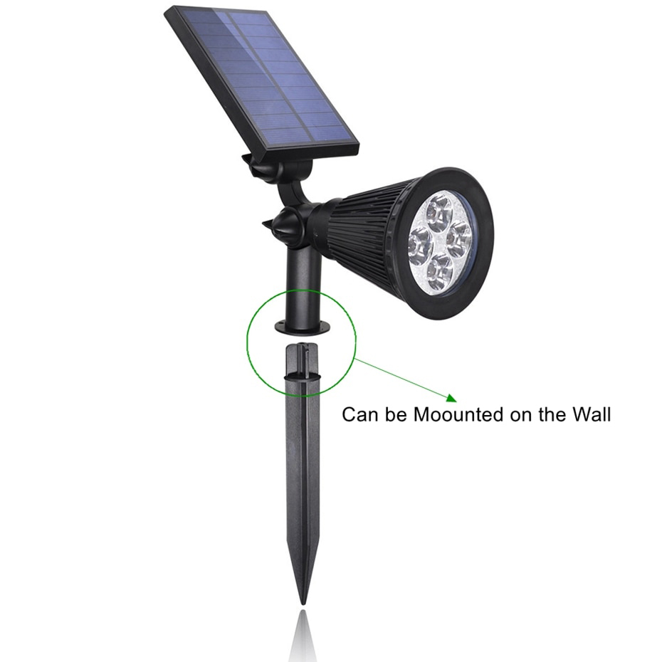 Hyelaer Lampu Taman Hias Tancap Solar Panel Waterproof Cool White 4LED - TS-G0102