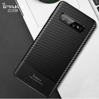 IPAKY Samsung S10 / S10 Plus / S10e - Carbon Fiber Slim Soft Case