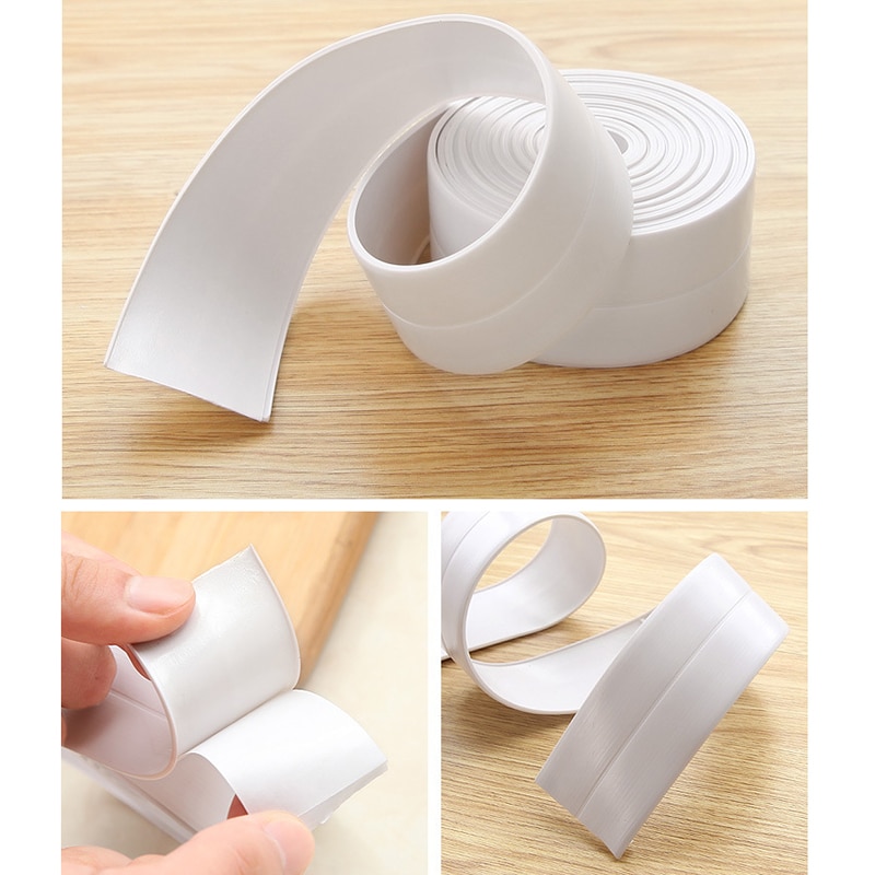 Mildew Sealing Strip Sticker PVC Dapur Kamar Mandi 3.7cmx3.2M