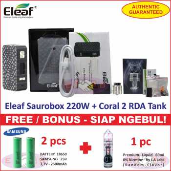 Eleaf Saurobox 220W MOD Vaporizer + Eleaf Coral 2 RDA 24 Atomizer Tank