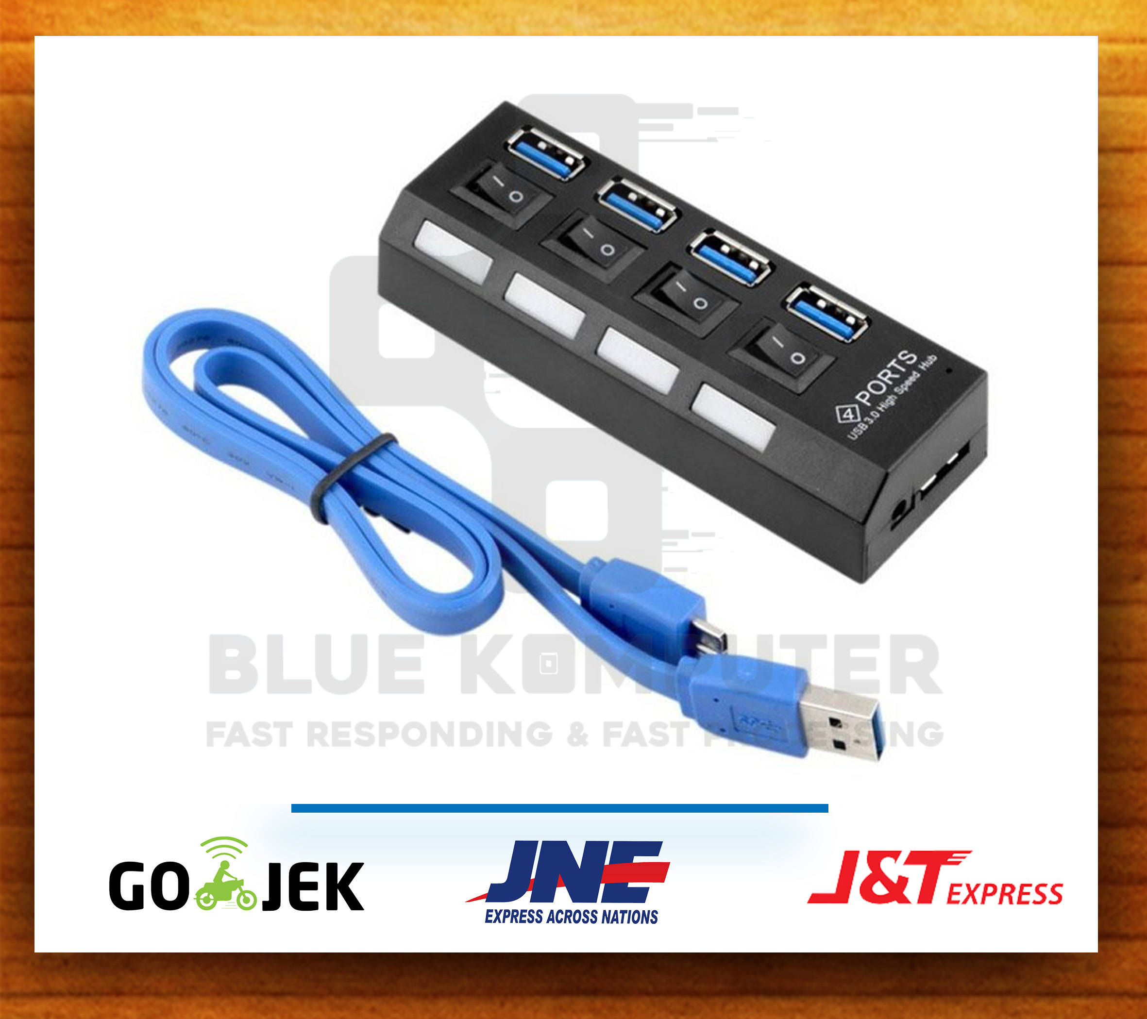 USB HUB 4 Port USB 2.0 Switch LED