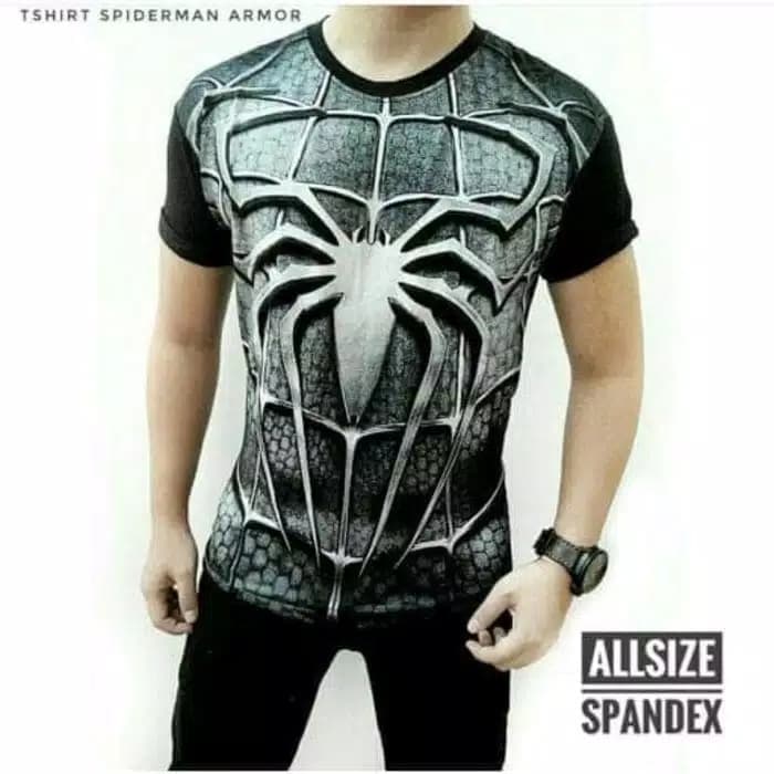 Baju Kaos SPIDERMAN 3D kaos superhero distro pria (SPI ABU)