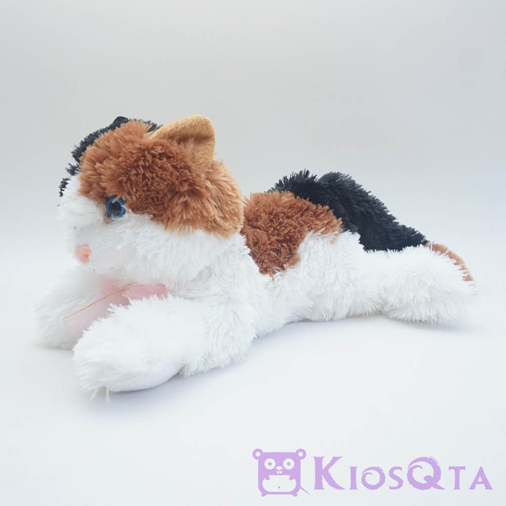 boneka kucing lying cat hitam putih coklat APR