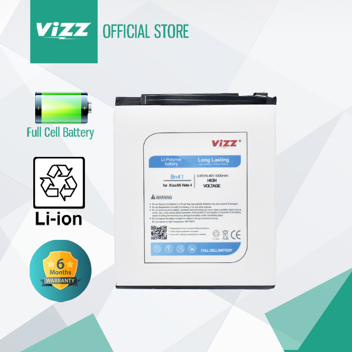 Vizz Baterai Xiaomi BN41 Redmi Note 4 Original