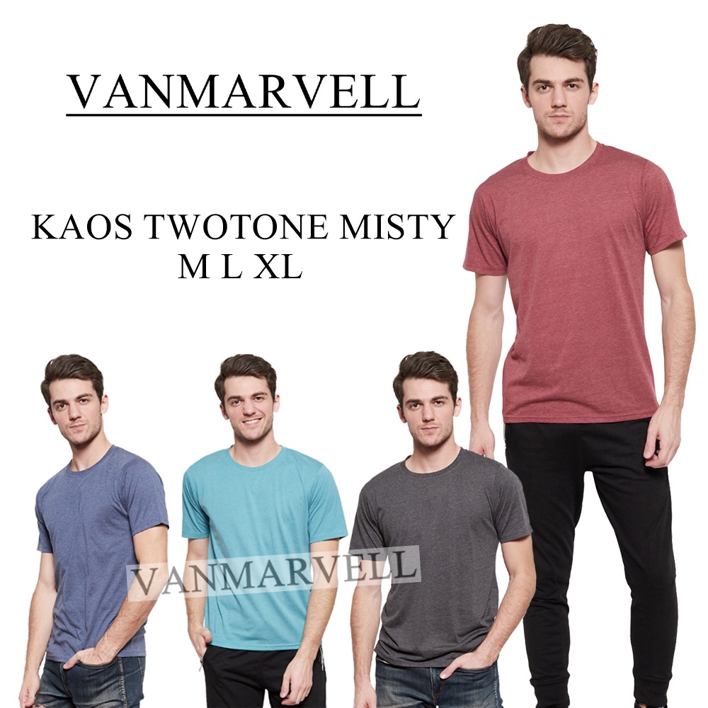 VM Kaos Polos Twotone Misty Lengan Pendek