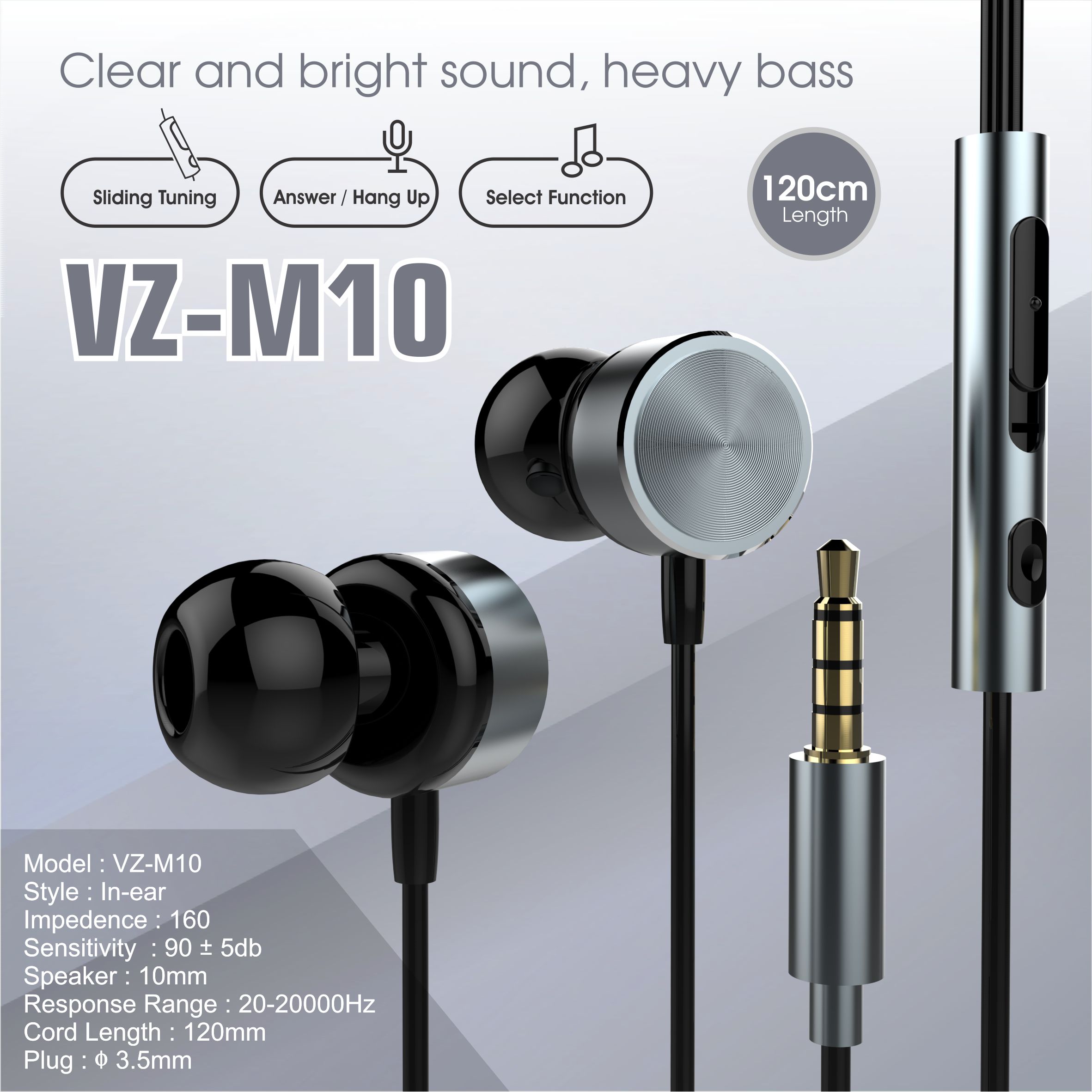 EARPHONES M10 VIZZ Heavy Bass Headset